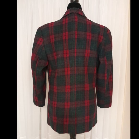Adolfo International Vintage Wool Bend Plaid Blazer - Picture 2 of 9